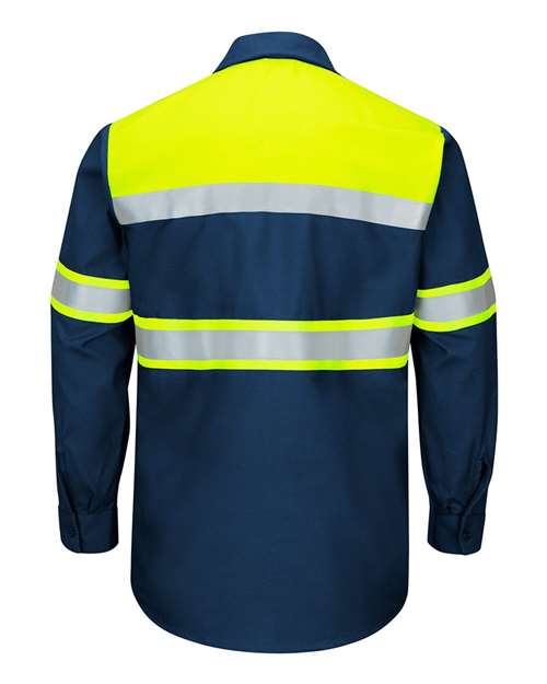 Red Kap - Hi-Visibility Colorblock Ripstop Long Sleeve Work Shirt - SY70