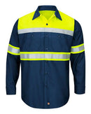 Red Kap - Hi-Visibility Colorblock Ripstop Long Sleeve Work Shirt - SY70