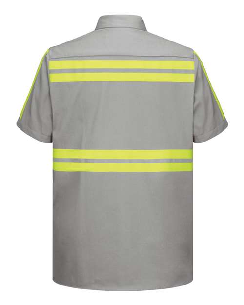 Red Kap - Enhanced Visibility Short Sleeve Cotton Work Shirt Long Sizes - SC40EL