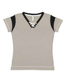 LAT - Women's Lace Up Fine Jersey Tee - 3533