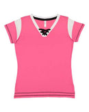 LAT - Women's Lace Up Fine Jersey Tee - 3533