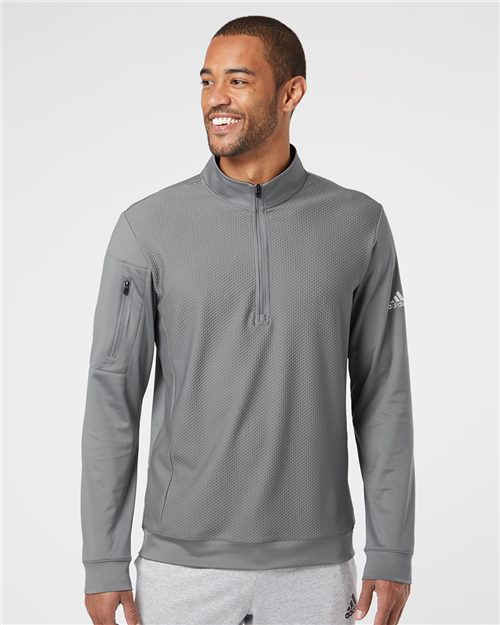 Adidas - Performance Textured Quarter-Zip Pullover - A295