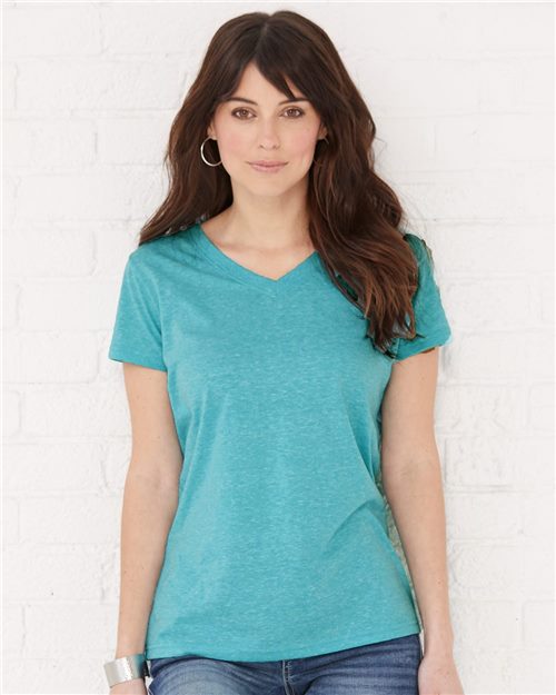 LAT - Women's Harborside Mélange V-Neck T-Shirt - 3591