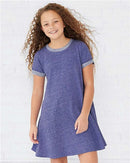 Rabbit Skins - Harborside Mélange French Terry Girls' Twirl Dress - 2679