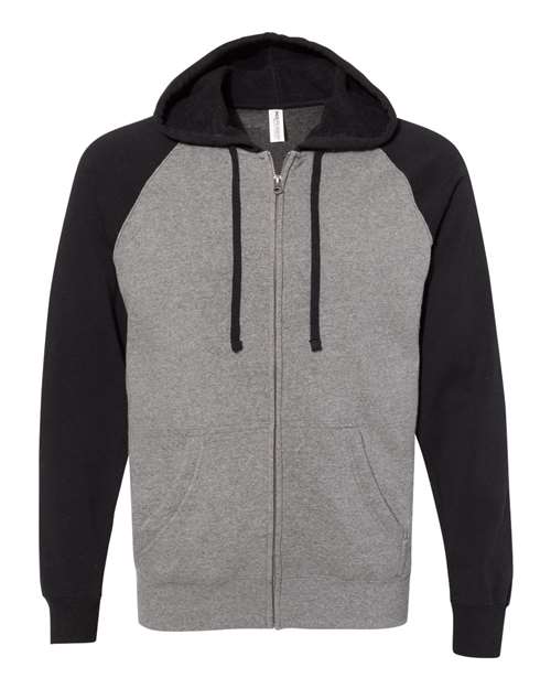 Independent Trading Co. - Unisex Special Blend Raglan Full-Zip Hooded Sweatshirt - PRM33SBZ