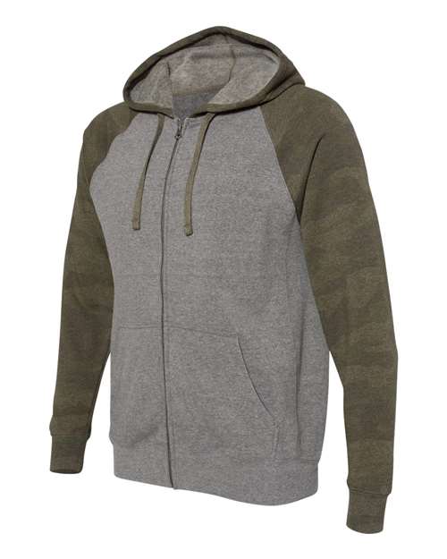 Independent Trading Co. - Unisex Special Blend Raglan Full-Zip Hooded Sweatshirt - PRM33SBZ