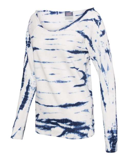 MV Sport - Women's French Terry Off-the-Shoulder Tie-Dyed Sweatshirt - W20173