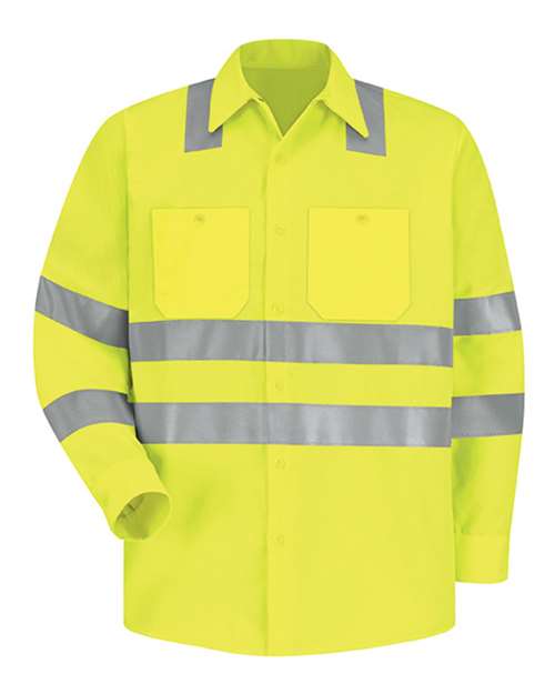 Red Kap - High Visibility Safety Long Sleeve Work Shirt - SS14HV