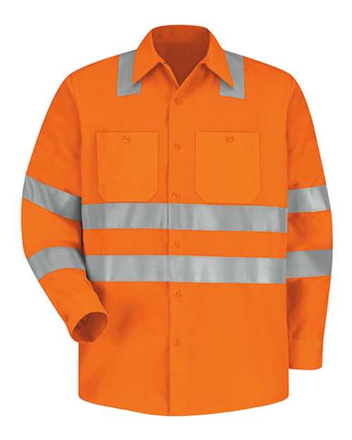 Red Kap - High Visibility Safety Long Sleeve Work Shirt - SS14HV