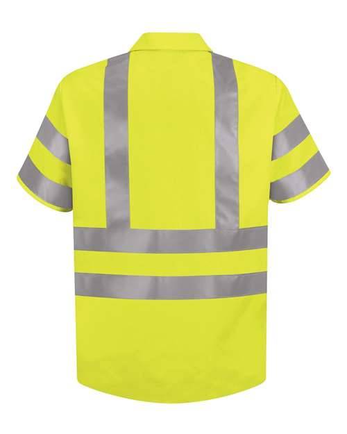 Red Kap - High Visibility Safety Short Sleeve Work Shirt Tall Sizes - SS24HVT