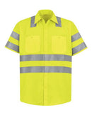 Red Kap - High Visibility Safety Short Sleeve Work Shirt Tall Sizes - SS24HVT