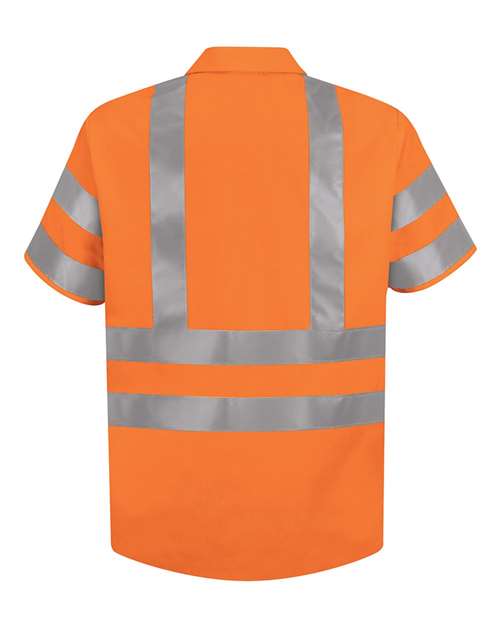 Red Kap - High Visibility Safety Short Sleeve Work Shirt Tall Sizes - SS24HVT