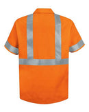 Red Kap - High Visibility Safety Short Sleeve Work Shirt Tall Sizes - SS24HVT