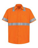 Red Kap - High Visibility Safety Short Sleeve Work Shirt Tall Sizes - SS24HVT