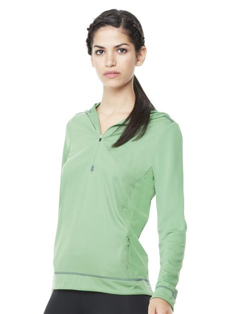 All Sport - Women's Long Sleeve Half-Zip Hooded Pullover - W3002