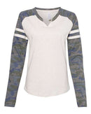 LAT - Women's Fine Jersey Mash Up Long Sleeve T-Shirt - 3534