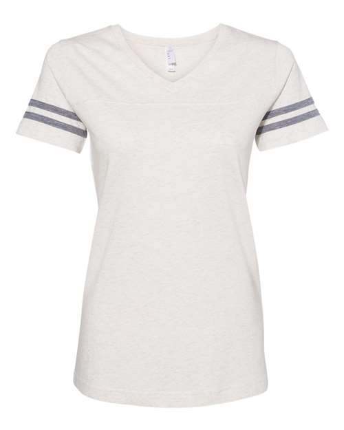 LAT - Women's Football V-Neck Fine Jersey Tee - 3537