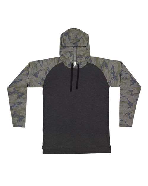 LAT - Fine Jersey Hooded Long Sleeve Raglan T-Shirt - 6917