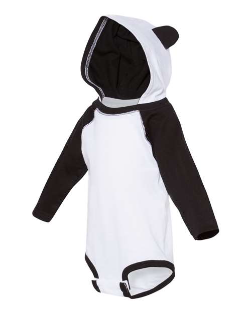 Rabbit Skins - Fine Jersey Infant Character Hooded Long Sleeve Bodysuit with Ears - 4418