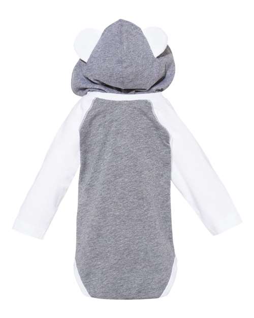 Rabbit Skins - Fine Jersey Infant Character Hooded Long Sleeve Bodysuit with Ears - 4418