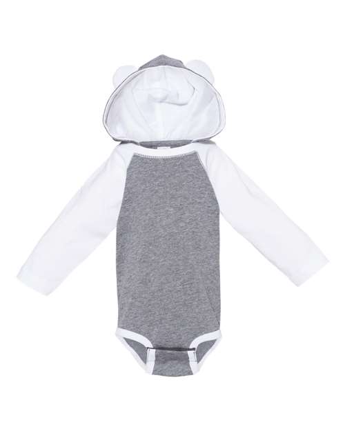 Rabbit Skins - Fine Jersey Infant Character Hooded Long Sleeve Bodysuit with Ears - 4418