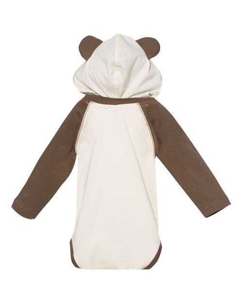 Rabbit Skins - Fine Jersey Infant Character Hooded Long Sleeve Bodysuit with Ears - 4418