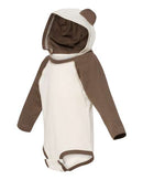 Rabbit Skins - Fine Jersey Infant Character Hooded Long Sleeve Bodysuit with Ears - 4418