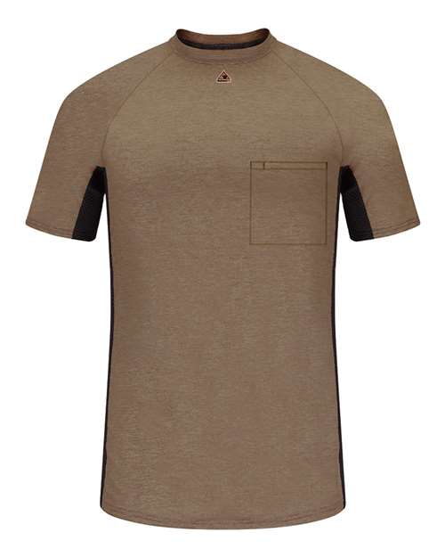 Bulwark - Short Sleeve FR Two-Tone Base Layer with Concealed Chest Pocket- EXCEL FR - MPS4