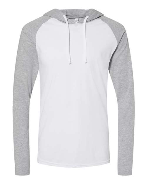 LAT - Fine Jersey Hooded Long Sleeve Raglan T-Shirt - 6917