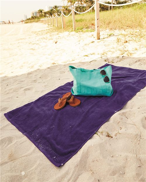 Q-Tees - Velour Beach Towel - QV3060