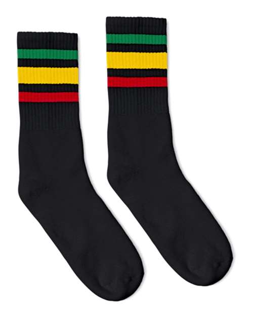 SOCCO - USA-Made Striped Crew Socks - SC100