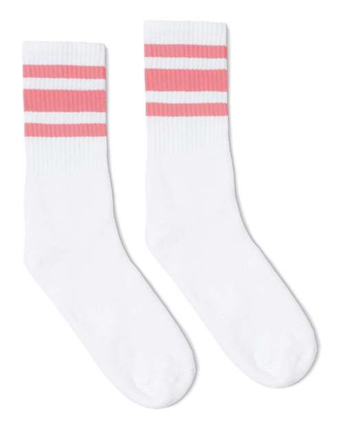 SOCCO - USA-Made Striped Crew Socks - SC100