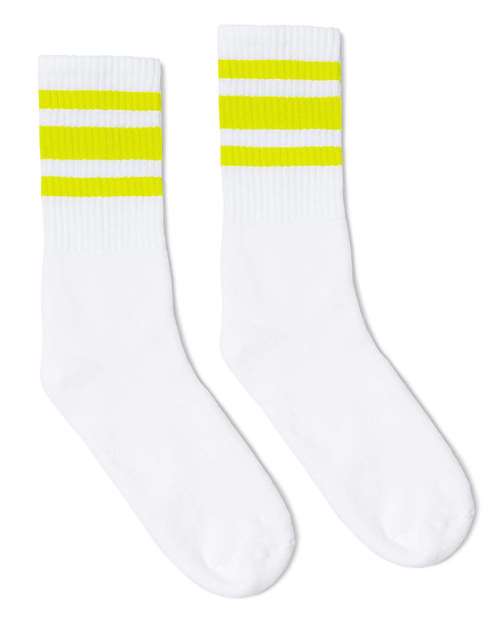 SOCCO - USA-Made Striped Crew Socks - SC100