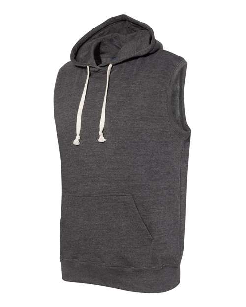 J. America - Triblend Sleeveless Hooded Sweatshirt - 8877