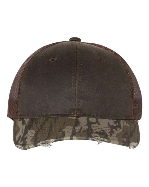 Outdoor Cap - Distressed Camo Mesh-Back Cap - HPC500M