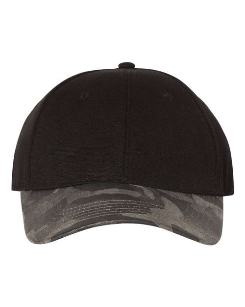 Outdoor Cap - Canvas Crown with Weathered Camo Visor Cap - GHP100