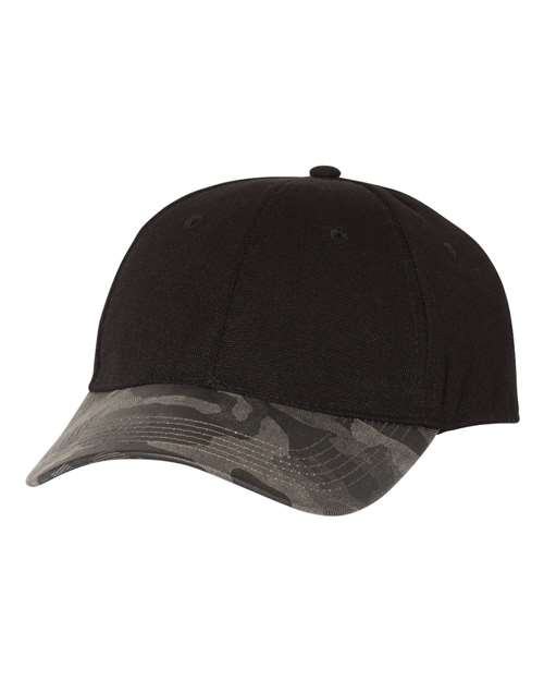 Outdoor Cap - Canvas Crown with Weathered Camo Visor Cap - GHP100