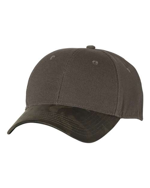 Outdoor Cap - Canvas Crown with Weathered Camo Visor Cap - GHP100