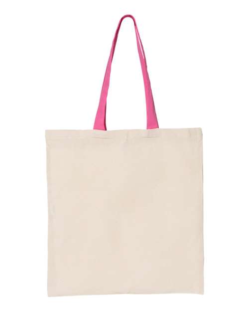 Q-Tees - Economical Tote with Contrast-Color Handles - QTB6000