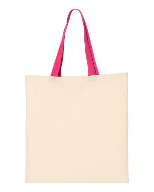 Q-Tees - Economical Tote with Contrast-Color Handles - QTB6000