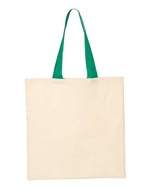 Q-Tees - Economical Tote with Contrast-Color Handles - QTB6000