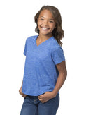 Boxercraft - Girls' Snow Heather V-Neck T-Shirt - YT34