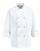 Chef Designs - Eight Pearl Button Chef Coat Long Sizes - 0403L