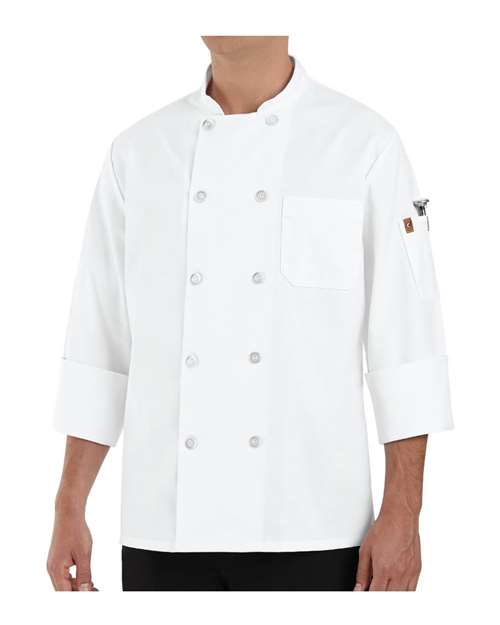 Chef Designs - 100% Polyester Ten Pearl Button Chef Coat Long Sizes - 0423L