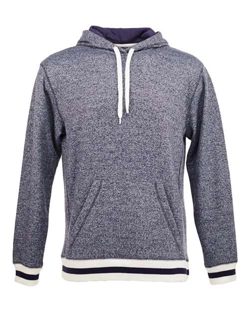 J. America - Peppered Fleece Lapover Hooded Sweatshirt - 8701