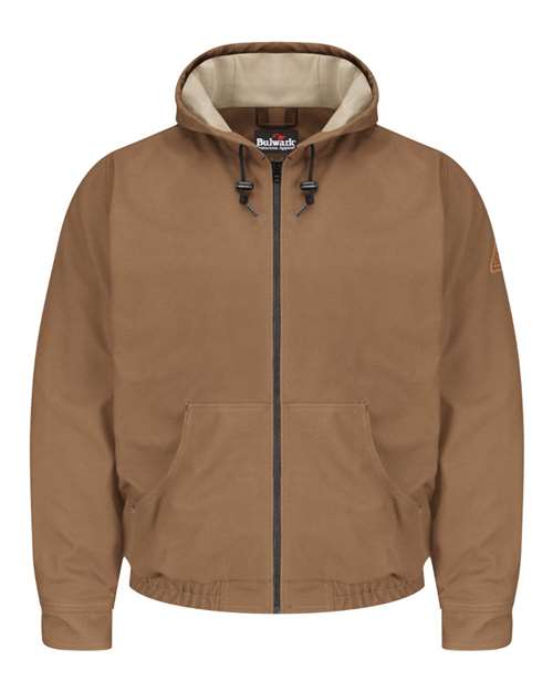 Bulwark - Brown Duck Hooded Jacket - EXCEL FR® ComforTouch® - Long Sizes - JLH4L