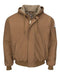 Bulwark - Insulated Brown Duck Hooded Jacket with Knit Trim - JLH6