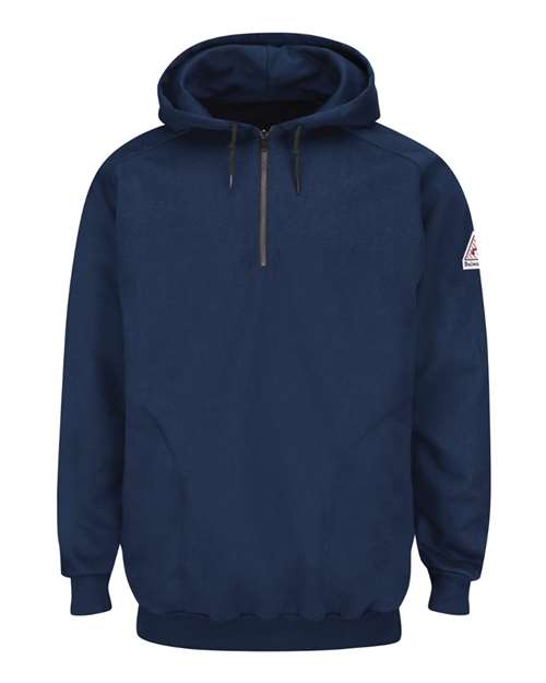 Bulwark - Pullover Hooded Fleece Sweatshirt Quarter-Zip - Long Sizes - SEH8L