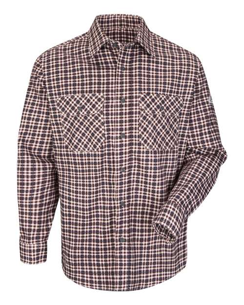 Bulwark - Plaid Long Sleeve Uniform Shirt - Long Sizes - SLD6L