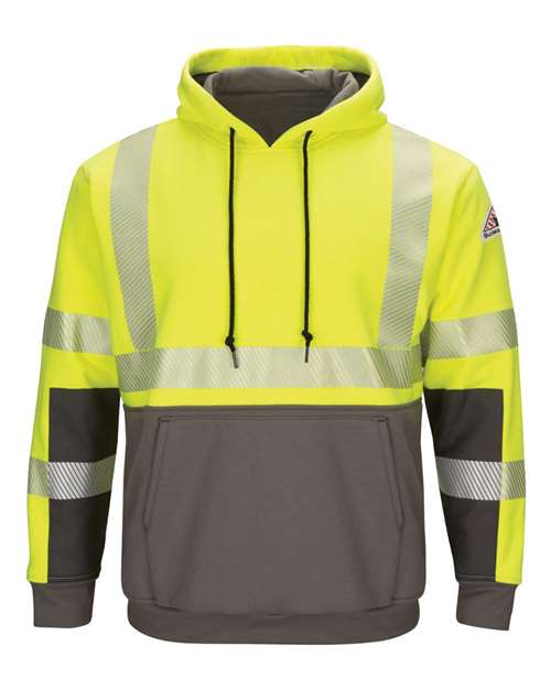 Bulwark - Hi-Visibility Color-Blocked Pullover Hooded Fleece Sweatshirt - Long Sizes - SMB4L